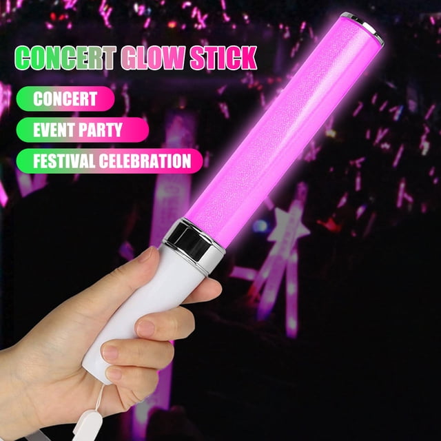LED Glow Light Stick 15 Color Flashing Light Sticks with Rope 2 Lighting Modes Battery Powered Lightweight Party Light Stick for Festivals Rave Party Supplies
