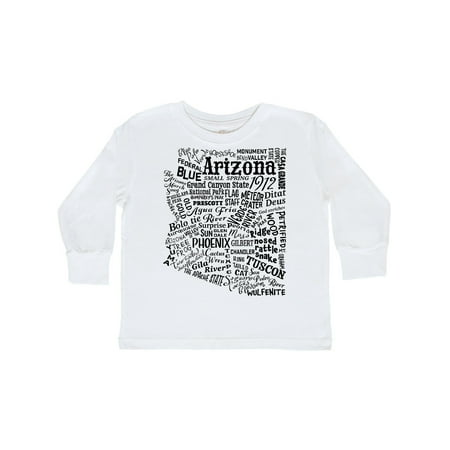 

Inktastic Arizona Word Salad- state outline Gift Toddler Boy or Toddler Girl Long Sleeve T-Shirt