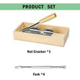 thumbnail image 3 of Heavy Duty Pecan Nut Cracker Tool with 4 Forks, Wood Handle Base with Rectangular Wooden Box Base for Walnuts, Chestnuts, Almonds, Pecans, Hazelnuts$$Home Decor, Kitchen, & Other, 3 of 7