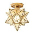 thumbnail image 2 of Five-Pointed Star Crystal Ceiling Light - Modern LED Fixture for Hallways & Balconies (25x20x20cm, Gold), 2 of 9
