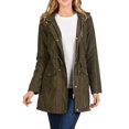 thumbnail image 4 of Ma Croix Womens Lightweight Parka Fur Lined Coat Hooded Anorak Jacket, 4 of 6