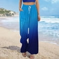 thumbnail image 6 of pstuiky Wide Leg Pants, Gradient Print Loose Long Palazzo Pants Pants with Pockets Oversized Womens Trousers Blue S, 6 of 7