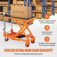 thumbnail image 2 of KFFKFF Hydraulic Lift Table Cart, 330lbs Capacity, 28.5" Max Height, Manual Single Scissor Lift with Wheels and Non-slip Surface for Material Handling and Transport, 2 of 9