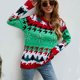 thumbnail image 3 of Suéter de árbol de Navidad para mujer, jersey con estampado, cuello redondo, manga larga, para invierno, verde, S, 3 of 7