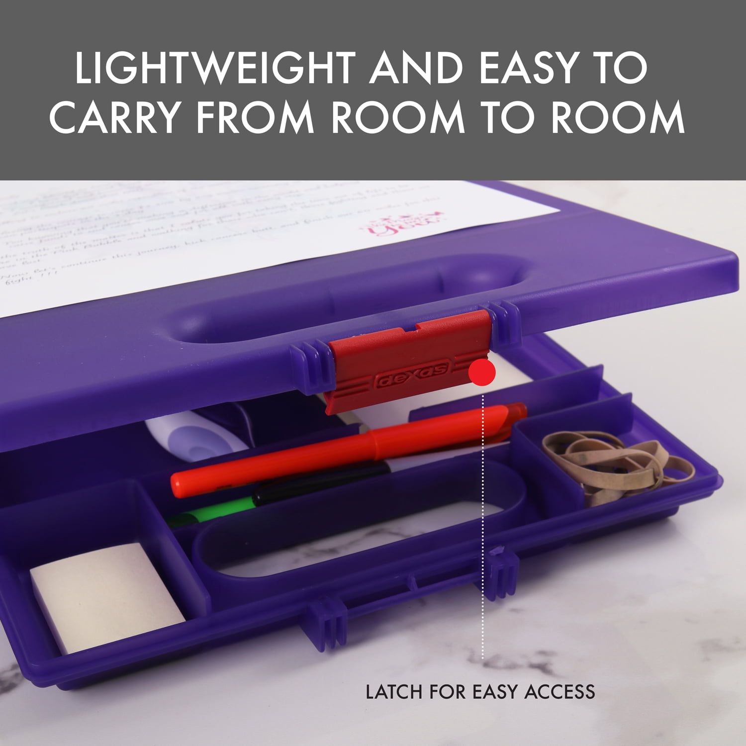 Dexas Clipcase Storage Clipboard with Handle, Set of Two, Purple