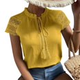 thumbnail image 2 of TAIAOJING Womens T Shirt Lace Short Sleeve Lace Collar Shirt Top T Shirt Harajuku Tshirt, 2 of 9