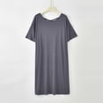 thumbnail image 2 of MGDXOX Women's Oversized Short Sleeve Nightgown Crew Neck Backless Soft Sleep Shirt Dress for Loungewear Dark Gray XXL, 2 of 6