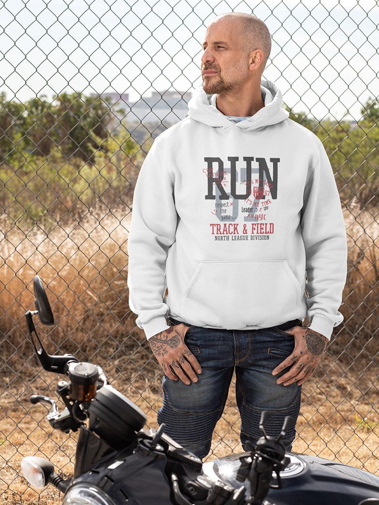 Run Track And Field Hoodie Men -Image by Shutterstock, Male Large