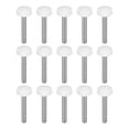 thumbnail image 1 of Unique Bargains 25Pack M5x30mm Vis Moletées Moletées Pouce, Acier au Carbone Zingué Poignée Boutons de Serrage, Blanc, 1 of 4