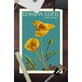 thumbnail image 3 of Russian River, California, Poppy, Letterpress (12x18 Wall Art Poster, Room Decor), 3 of 3