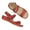 Red, variant on huanledash Women Fashion Low Wedge Heel Shoes Peep Toe Adjustable Double Strap Sandals