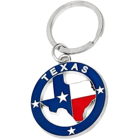 Lamatar1 Texas Souvenir Keychain Metalic (Texas Round Shape Keychain)