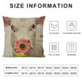 thumbnail image 5 of YINGXI  Cotton Linen Square Decorative Throw Pillow Case Cushion Cover Cute Pink Pet Miniature Pig Yellow Daisy  18x18in, 5 of 5