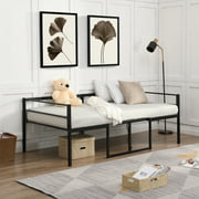saibaiyee Twin Size Adjustable Metal Daybed with Built-in-Desk can be Raised and Lowered