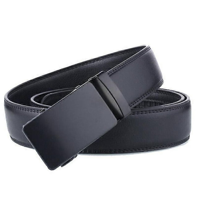 Men's Automatic Buckle Belt Slip Buckle Business Casual Leather Waist Belt SHYTMV