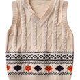 thumbnail image 1 of Children's Knitted Sweater Vest Argyle Pattern Boys And Girls, 1 of 6