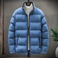 thumbnail image 2 of Vedolay Mens Fall Cardigans Padded Puffer Jacket Coat with Hood 2023 Blue,XL, 2 of 5