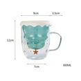 thumbnail image 2 of Tazas navideñas de cristal con tapa, tazas de vidrio borosilicato de doble pared con asa for chocolate caliente y café, 300 ml, 2 of 8