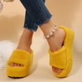 thumbnail image 5 of Wensltd Thick Sole Slippers for Women Open Toe Fleece-Lined Fashion Casual Comfortable Indoor Slippers, 5 of 9