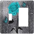 thumbnail image 1 of AIR-2 Combinaison 1-Toggle 1-Rocker GFCI/décorateur Interrupteur de Sortie Couverture Romantique Turquoise Bleu Gouttes de Pluie Rose Fleur Florale Papillon Combo Décoratif Réceptacle Double Appareil Mural, 1 of 4