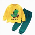 thumbnail image 4 of TOWED22 Baby Toddler Girl Clothing Fall Winter Clothing Set Long Sleeve Soft Top + Joggers 2 Piece Clothes Cute Everyday Wear(Green,12-18 M), 4 of 4