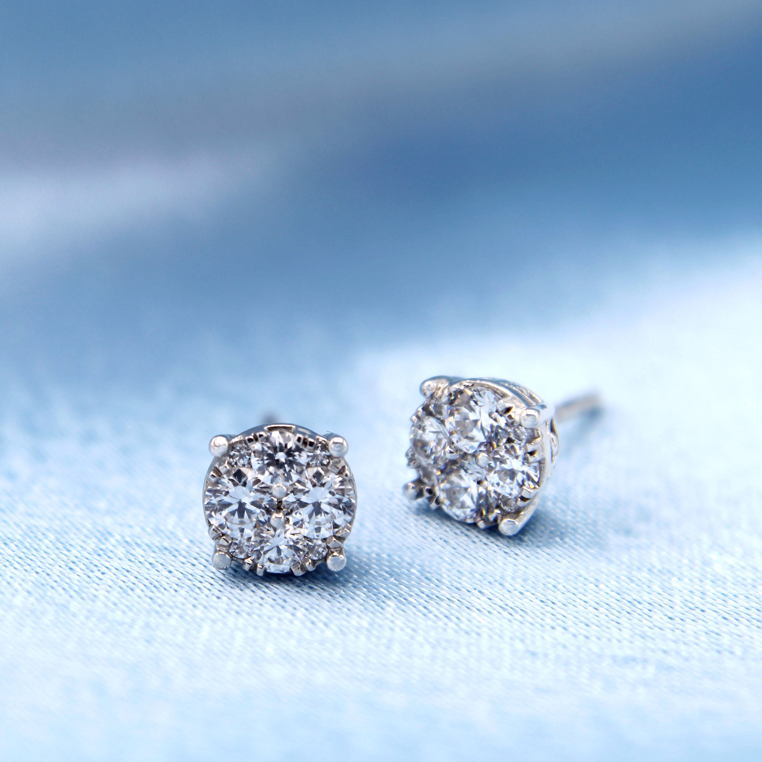 3/4Ctw Women Lab Grown Diamond Stud Earrings 925 Sterling Silver Certified