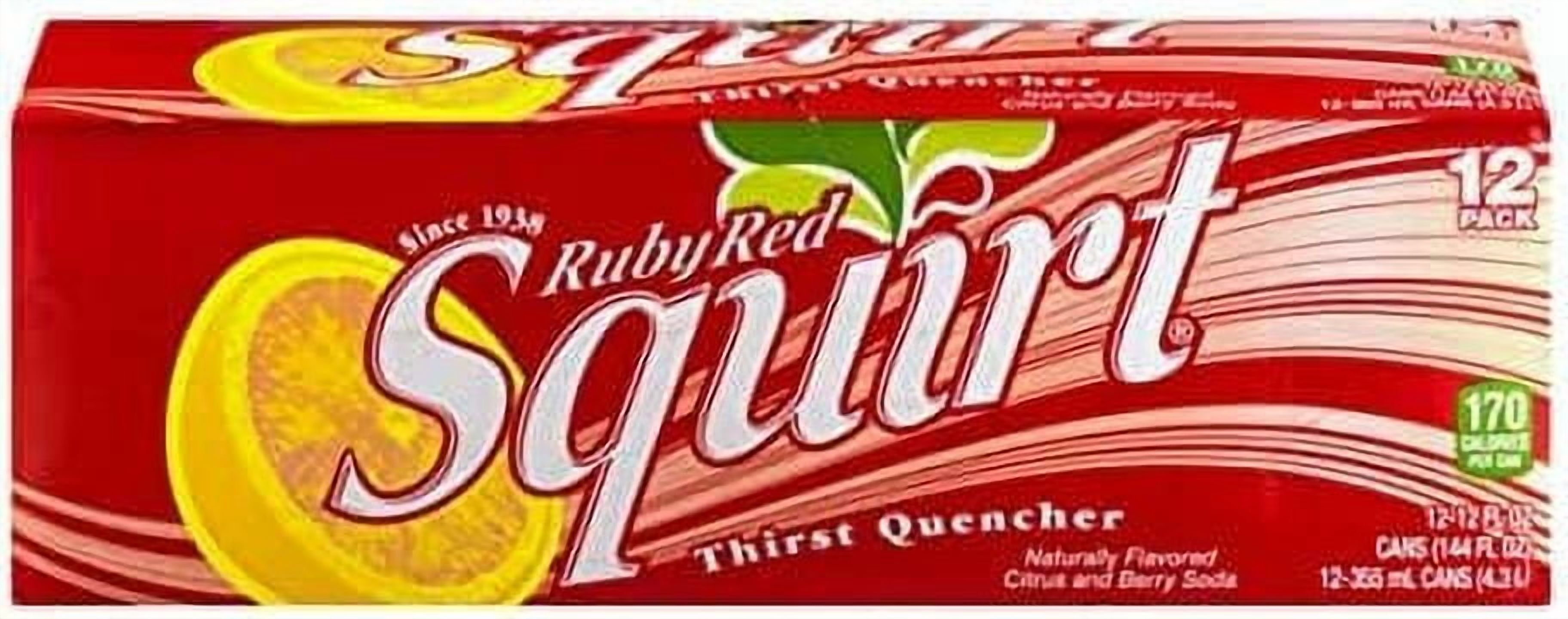 Squirt Ruby Red Grapefruit Soda Soft Drink Cans - 3 Cases (36 Count)