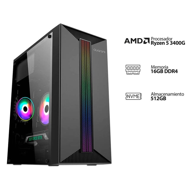 PC de Escritorio Powerbit: Ryzen 5 3400G, RAM 16GB, SSD 512GB, Radeon RX Vega 11, Windows 11 Home