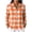 Orange, variant on Checkered Shirt for Women Collared Long Sleeve Gingham Plaid Shirts Loose Fit Button Front Casual Everyday Blouse