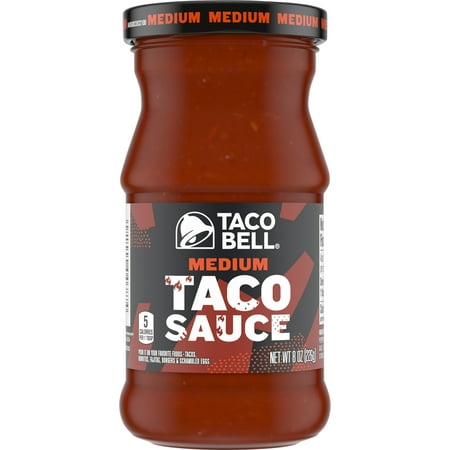 Taco Bell Medium Taco Sauce, 8 oz Bottle.