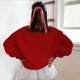 thumbnail image 4 of Gibobby Sudadera sin capucha y ocio para mujer Sudadera navideña de manga larga con cuello Rojoondo y estampado de Papá Noel para mujer 2023 (Rojo, XL), 4 of 5