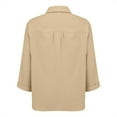 thumbnail image 3 of yievot Womens Button Down Shirts Plus Size 3/4 Sleeve Collared Casual Blouses Lapel Summer Tops, 3 of 7