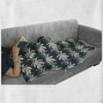 thumbnail image 5 of Botanical Soft Flannel Fleece Throw Blanket, Tropical Leaves Repetitive Lines Pointy Petals, Cozy Plush for Indoor and Outdoor Use, 50" x 70", Cadet Blue Dark Indigo, by Ambesonne, 5 of 5
