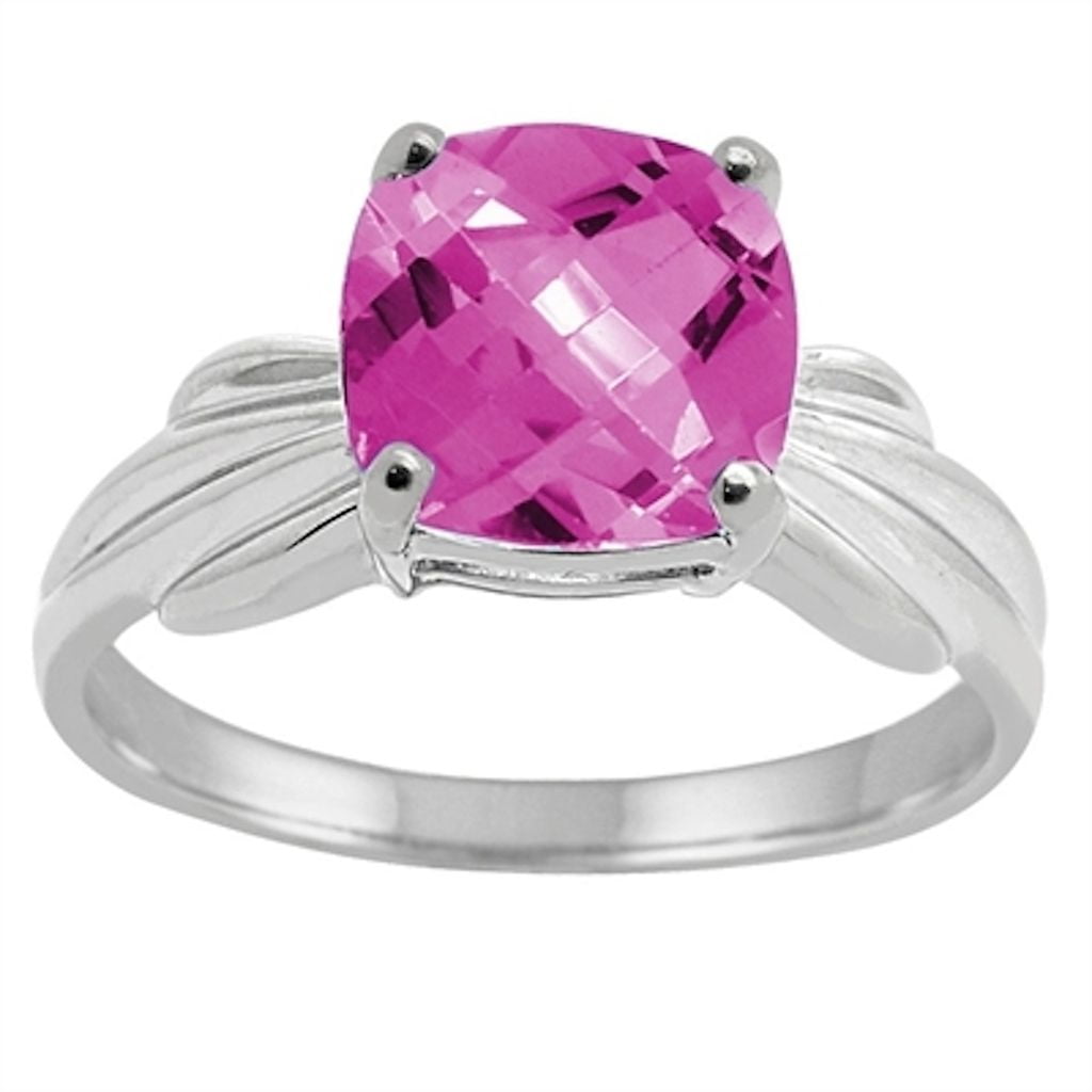 MauliJewels - Cushion Cut Pink Topaz Ring in 10K White Gold- - For ...