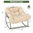 thumbnail image 4 of Uforic Outdoor Patio Papasan Rocking Chair with Thick Cushion,Oversized Rocking Chair - Beige, 4 of 9