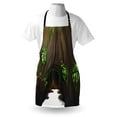 thumbnail image 3 of Nature Apron Tree Cave Surrounded with Moss Woodland Green Fantasy Secret World Cartoon, Unisex Kitchen Bib Apron with Adjustable Neck for Cooking Baking Gardening, Fern Green Chocolate, by Ambesonne, 3 of 3