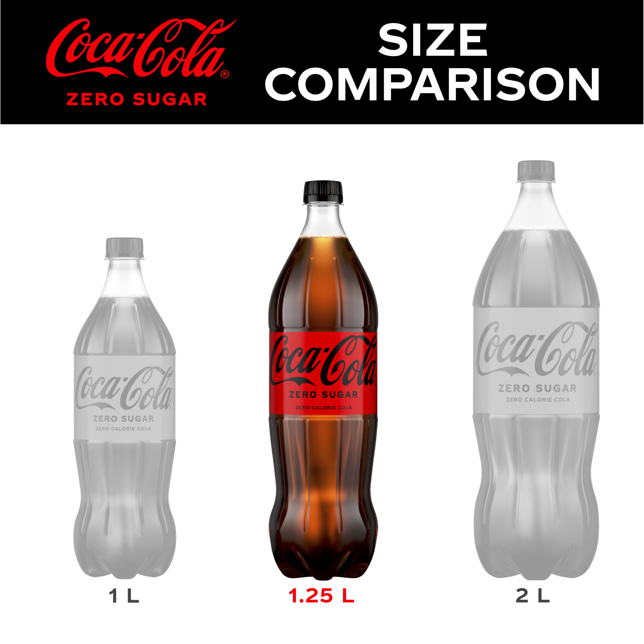 Coke Zero Sugar Soda Soft Drink, 1.25 Liters - Walmart.com