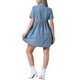 thumbnail image 3 of INSPIRE CHIC Vestido Mini de Mezclilla con Cuello y Botones de Manga Corta para Mujeres 2XL Azul Claro, 3 of 6