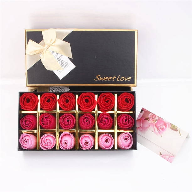 520 Regalo creativo de San Valentín para novia Caja de regalo con 12 flores de jabón en forma de rosa