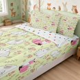 thumbnail image 2 of Erosebridal Fox Zipper Queen Comforter Set with Fitted Sheet and 2 Pillowcases for Girls, Yellow Bunnies Zipper Bedding Set, Polka Dots Reversible, 2 of 7