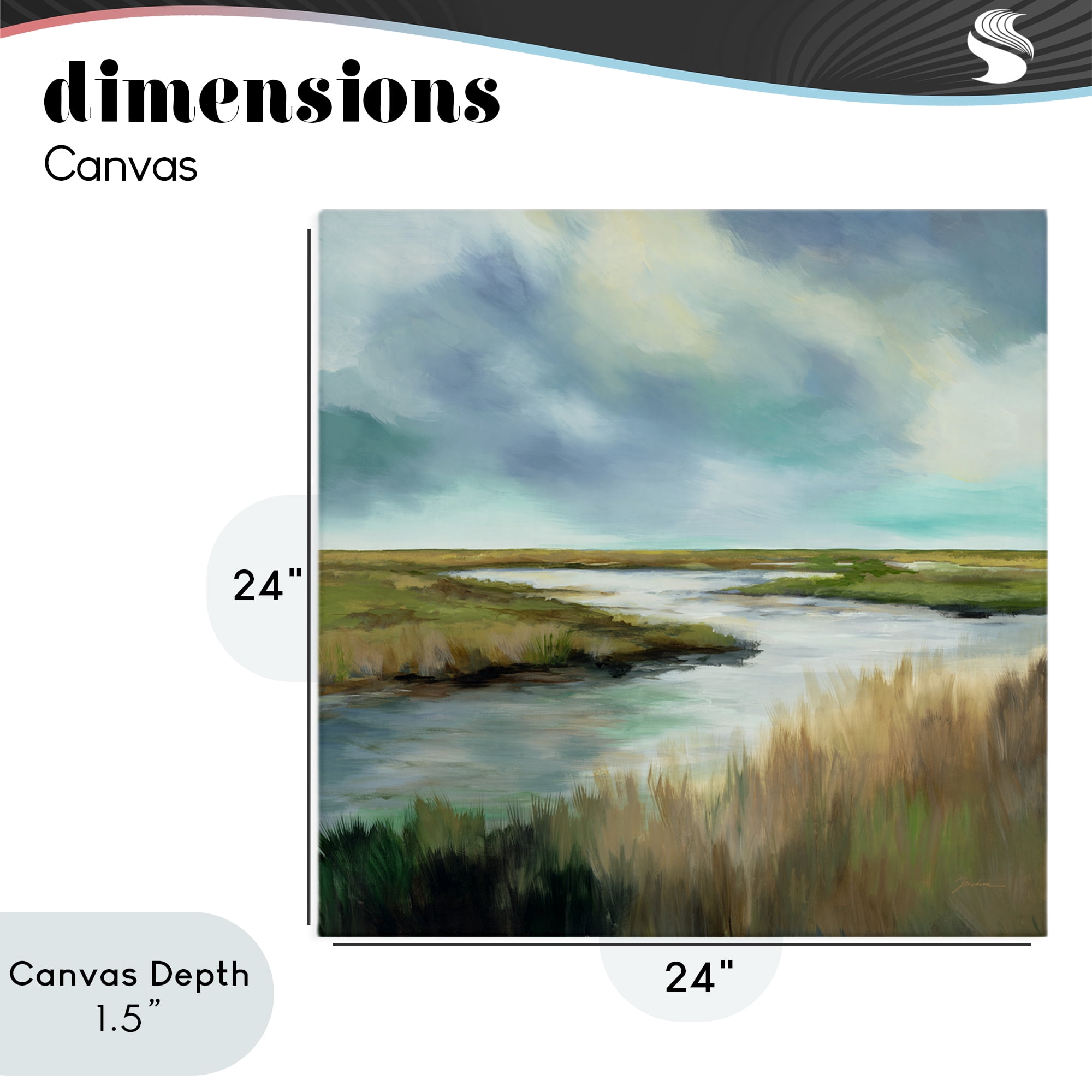 Stupell Industries Tranquil Meadow and Wetlands Canvas Wall Art, design by Liz Jardine