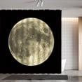 thumbnail image 5 of Full Moon Shower Curtain Mysterious Gray Planet Black Background Bathroom Decor Fabric Curtains with Hook 70Wx70H Inches, 5 of 6