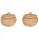 thumbnail image 1 of 2X Cesta Redonda de RatáN con Tapa, Cesta de Almacenamiento de RatáN con Tapa, Cesta de Comida para Pan, Cesta de Aperitivos de Frutas para Estante de Mesa, 1 of 5