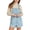 Light Blue, variant on Women's Solid Loose Fit Denim Overalls with Multiple Pockets Casual Jumpsuit Blue L
