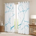 thumbnail image 2 of Manfei Abstract Marble Texture Black Out Curtains,Fluid Stripe Aesthetic Curtains Pack of 2 (42x63 Each),Blue White Bedroom Curtains For Kids,Lightweight Room Decor, 2 of 6