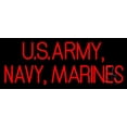 thumbnail image 1 of Us Army Navy Marines LED Neon Sign 13 x 32 - inches, Black Square Cut Acrylic Backing, with Dimmer - Bright and Premium built indoor LED Neon Sign for Defence Force., 1 of 7