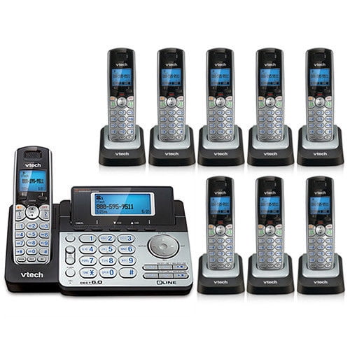 Vtech DS6151 Base + DS6101-8 Expandable 2-line Cordless Phone Bundle ...