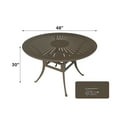 thumbnail image 5 of Mondawe Cast Aluminum 48" Round Patio Dining Table with 2.1" Umbrella Hole, Outdoor Table for 4-6, Bronze, 5 of 8