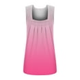 thumbnail image 3 of up to 60% off Gifts Usmixi Womens Tank Tops Comfort Lightweight Loose Fit Flowy Pleated Swing Ladies Fashion Tunic Vest Tops Summer Trendy Gradient Print Square Neck Sleeveless Shirts Blouse Pink m, 3 of 4