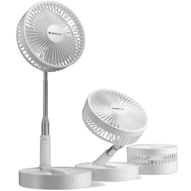 Ventilador plegable NEXAIR Premium portátil de 4 velocidades con ajuste. Altura